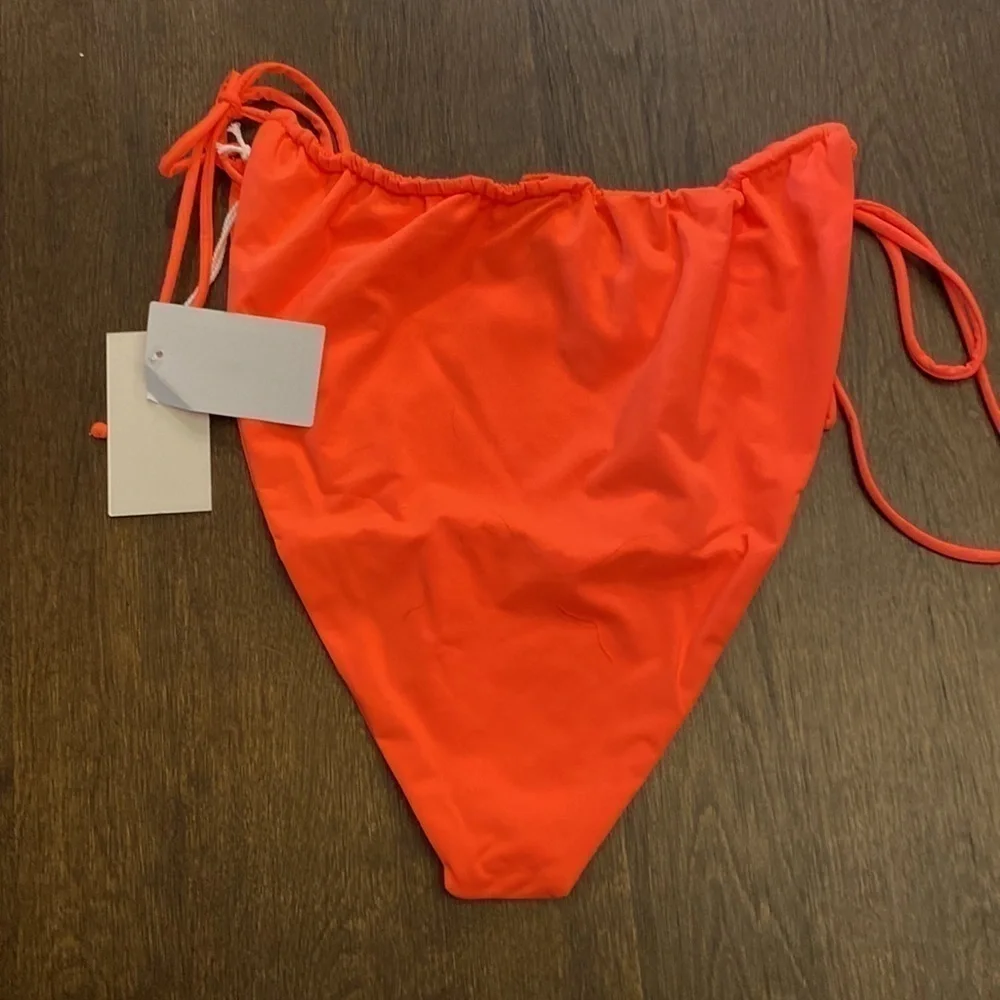 Good American highcut full coverage bikini bottom- hot coral NWT Sz 6 - Picture 2 of 5